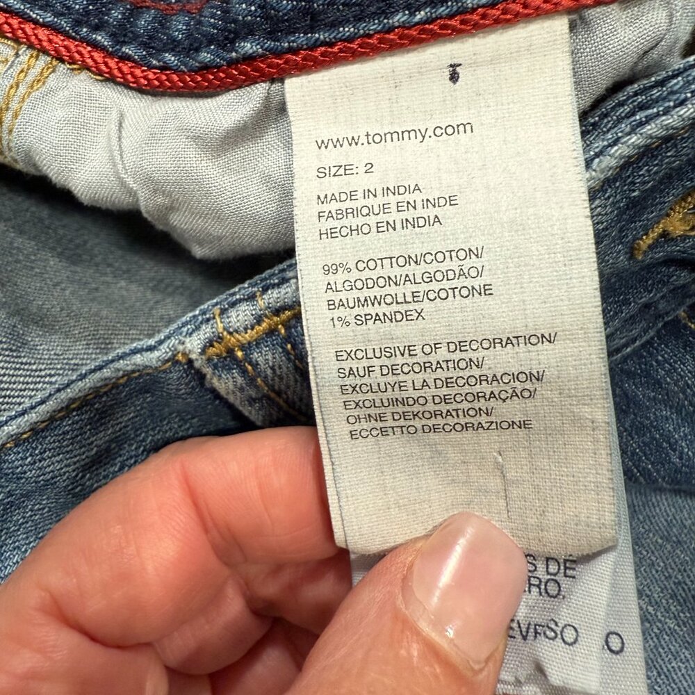 TOMMY HILFIGER DENIM MINI SKIRT 2 Women's Skirt Blue Y2K Vintage Preppy 2000's - Picture 8 of 9
